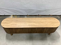 Giga meubel myra mangohout/travertin tv meubel - afbeelding 5 van  7