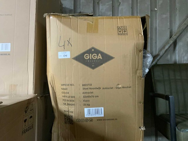 Giga meubel noordwijk eetkamerstoel (4x) - afbeelding 4 van  4