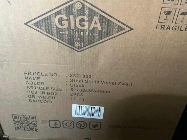 Giga meubel stella eetkamerstoel (4x) - afbeelding 3 van  3