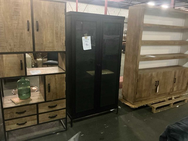 Giga meubel store metal zwart 8820394 vitrinekast - afbeelding 3 van  5