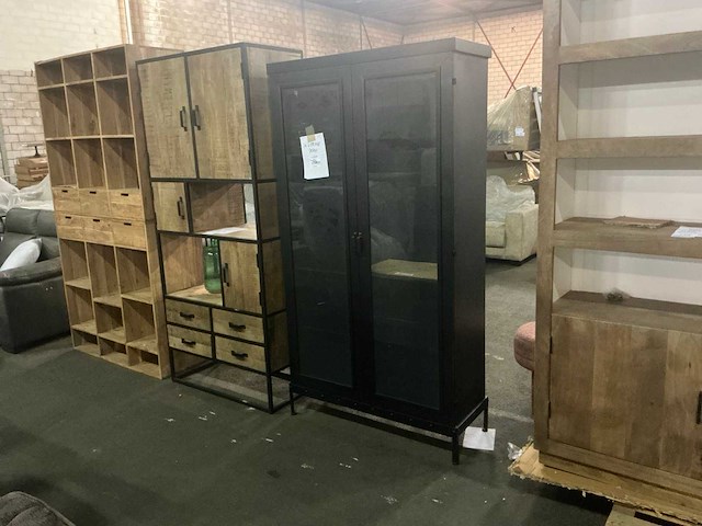 Giga meubel store metal zwart 8820394 vitrinekast - afbeelding 1 van  5