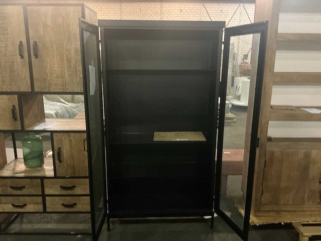 Giga meubel store metal zwart 8820394 vitrinekast - afbeelding 4 van  5