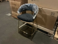 Giga meubel turin luxe velvet black 8823088 barstoel (4x) - afbeelding 1 van  4