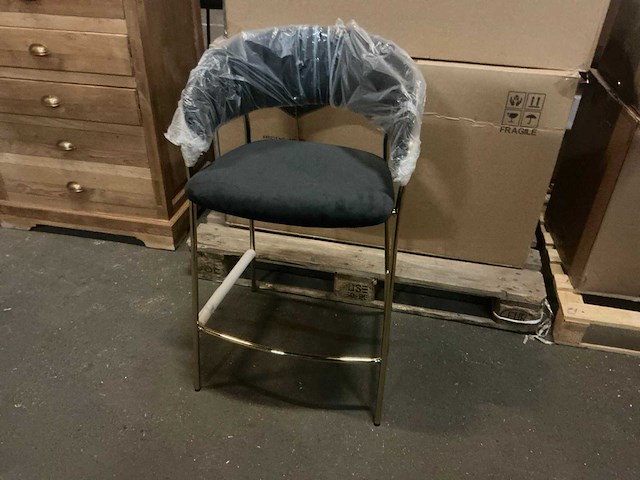 Giga meubel turin luxe velvet black 8823088 barstoel (4x) - afbeelding 2 van  4