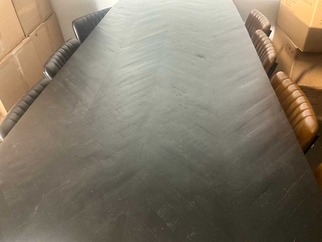 Giga meubel visgraat zwart eetkamertafel 240cm - afbeelding 3 van  4