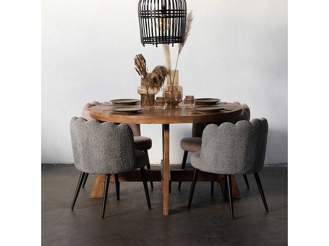 Giga meubel yvette bruin mangohout eetkamertafel - afbeelding 3 van  6