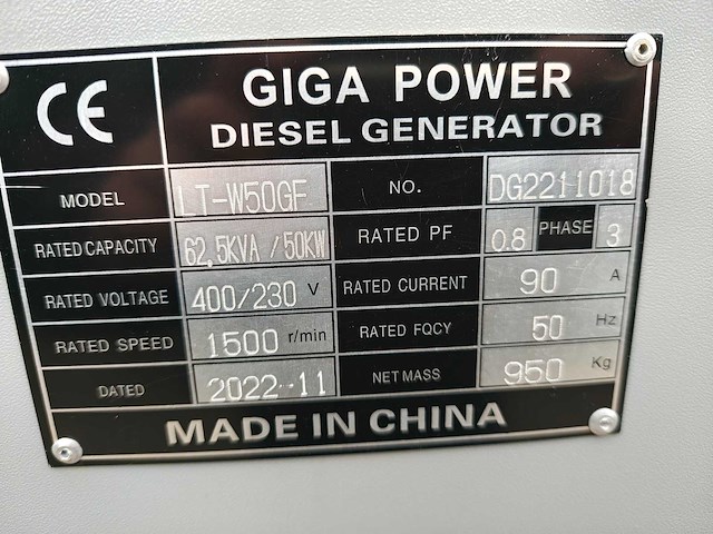 Giga power - 2022 - lt-w50gf - noodstroomaggregaat - afbeelding 10 van  19