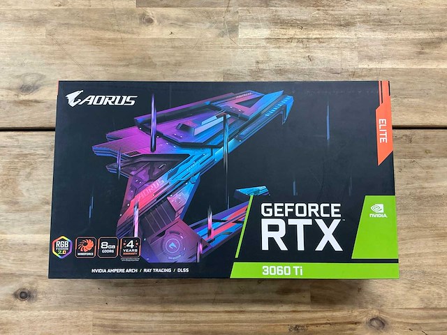Gigabyte aorus geforce rtx 3060 ti elite 8g videokaart - afbeelding 1 van  3