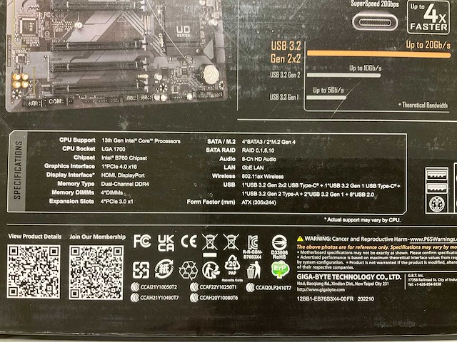 Gigabyte b760 ds3h ax ddr4 ultra durable motherboard - afbeelding 3 van  3