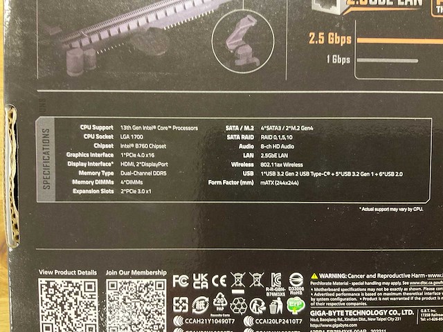 Gigabyte b760 ds3h ax ultra durable motherboard - afbeelding 3 van  3