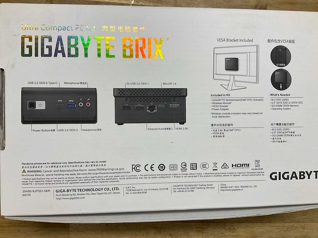 Gigabyte brix ultra compact pc kit - afbeelding 3 van  3