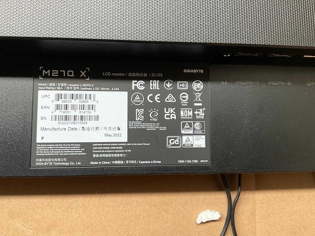 Gigabyte gaming m27qx27 monitor - afbeelding 5 van  8