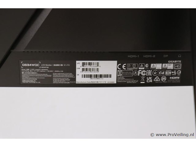 Gigabyte gaming monitor g34wqc - 34" - afbeelding 3 van  4