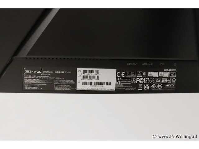 Gigabyte gaming monitor gs34wqc - 34" - afbeelding 3 van  4