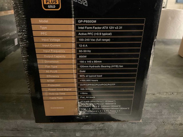 Gigabyte p850gm power supply - afbeelding 2 van  2