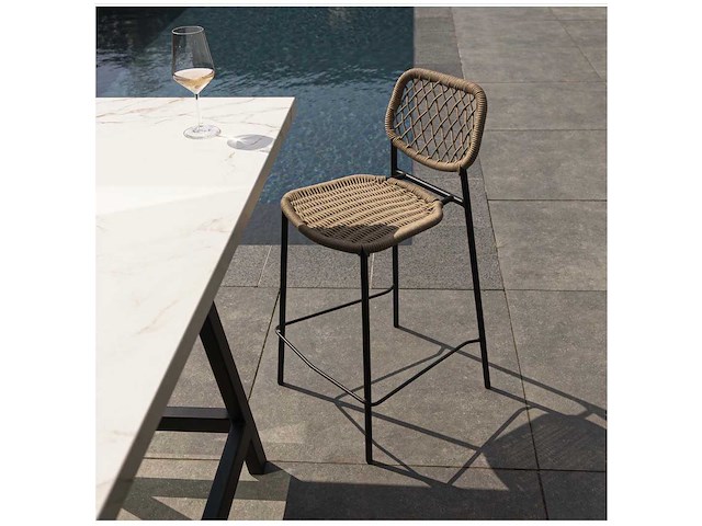 Gigameubel - elle rope naturel - 8823738 - barstool (2x) - afbeelding 3 van  6
