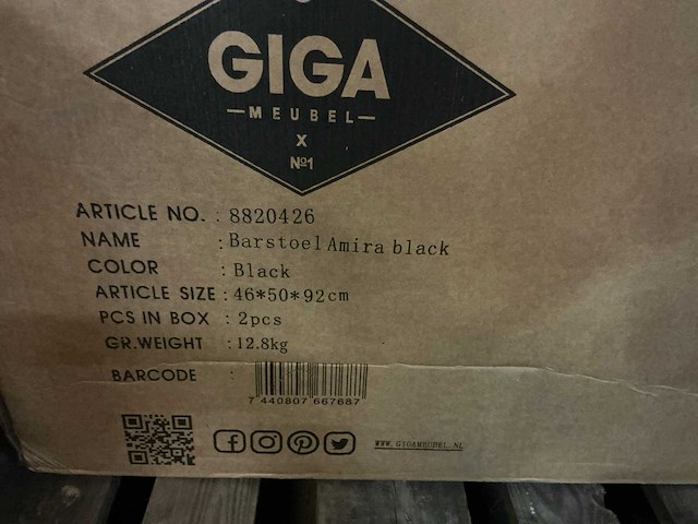 Gigameubel amira 8820426 barstoel (4x) - afbeelding 5 van  5