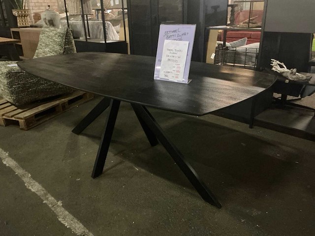 Gigameubel batti eetkamertafel 200cm zwart - afbeelding 1 van  8