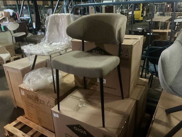 Gigameubel charlotta brown 8823638 eetkamerstoel (6x) - afbeelding 1 van  4