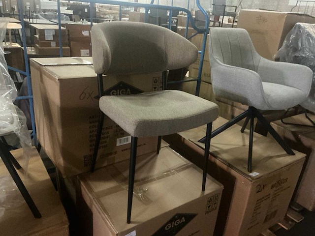 Gigameubel charlotta brown 8823638 eetkamerstoel (6x) - afbeelding 3 van  4