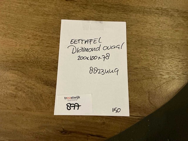 Gigameubel diamond oval eetkamertafel 200cm - afbeelding 5 van  5