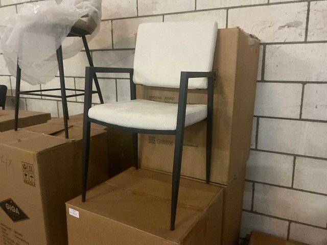 Gigameubel elin beige eetkamerstoel (6x) - afbeelding 1 van  5