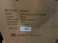 Gigameubel elin beige eetkamerstoel (6x) - afbeelding 5 van  5