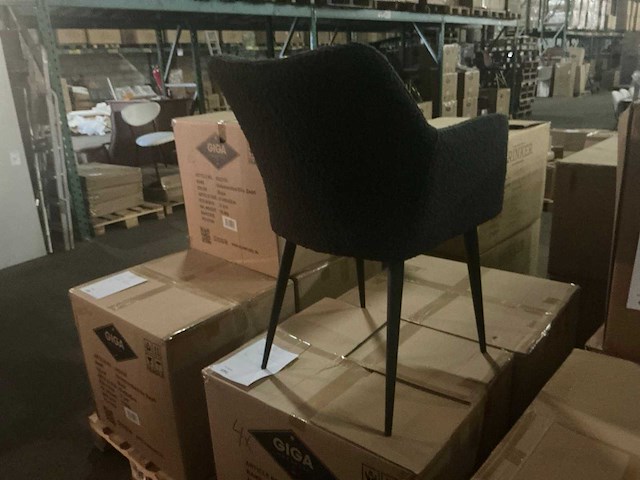 Gigameubel elis zwart eetkamerstoel (4x) - afbeelding 4 van  5