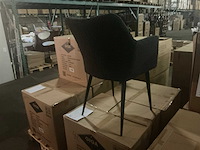 Gigameubel elis zwart eetkamerstoel (4x) - afbeelding 4 van  5