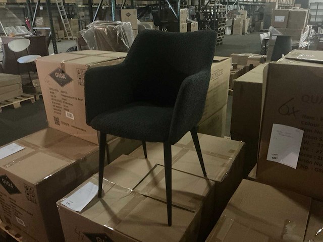 Gigameubel elis zwart eetkamerstoel (6x) - afbeelding 1 van  5