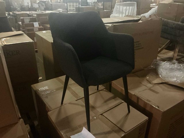 Gigameubel elis zwart eetkamerstoel (6x) - afbeelding 3 van  5