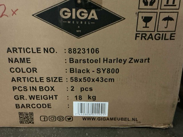 Gigameubel harley 8823106 barstoel (3x) - afbeelding 4 van  4