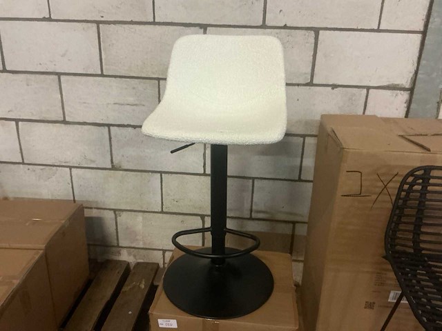 Gigameubel hugo bouclé beige verstelbaar 8823695 barkruk (2x) - afbeelding 2 van  5