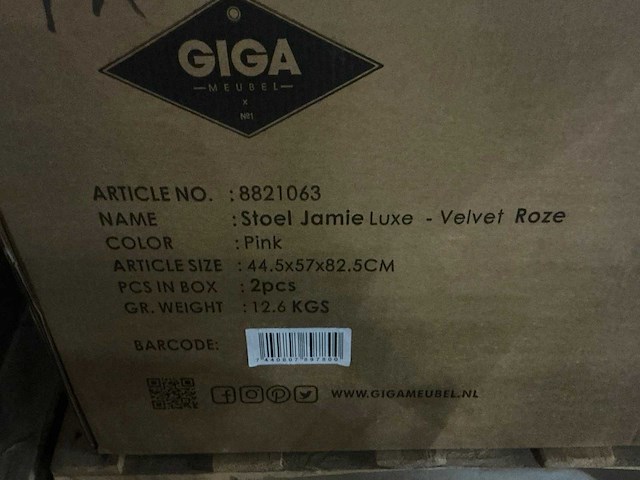 Gigameubel jamie luxe eetkamerstoel (4x) - afbeelding 6 van  7