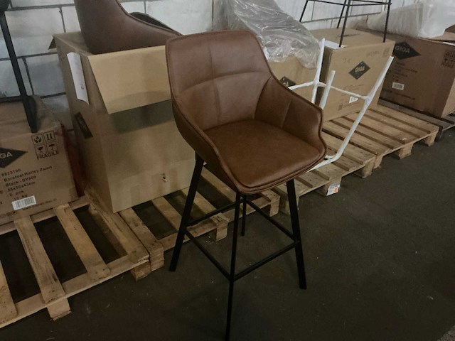 Gigameubel joah cognac lederlook 8820557 barkruk (2x) - afbeelding 3 van  5