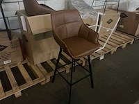 Gigameubel joah cognac lederlook 8820557 barkruk (2x) - afbeelding 3 van  5