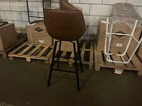 Gigameubel joah cognac lederlook 8820557 barkruk (2x) - afbeelding 4 van  5