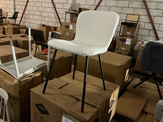 Gigameubel lottie bouclé wit eetkamerstoel (10x) - afbeelding 6 van  6