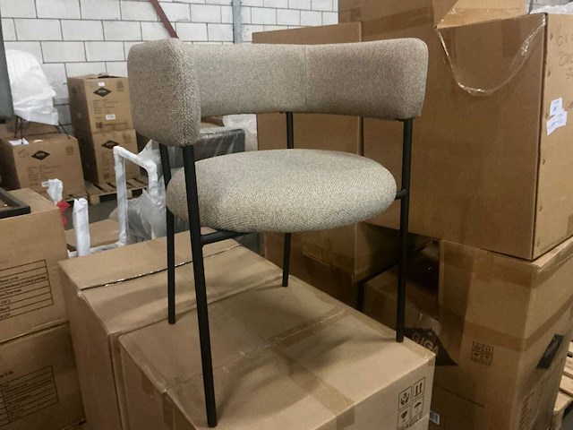 Gigameubel malene taupe 8823642 eetkamerstoel (4x) - afbeelding 1 van  5