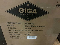 Gigameubel malene taupe 8823642 eetkamerstoel (4x) - afbeelding 5 van  5