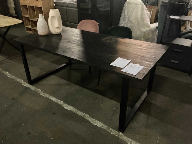 Gigameubel martin eetkamertafel 200cm mango zwart - afbeelding 1 van  4
