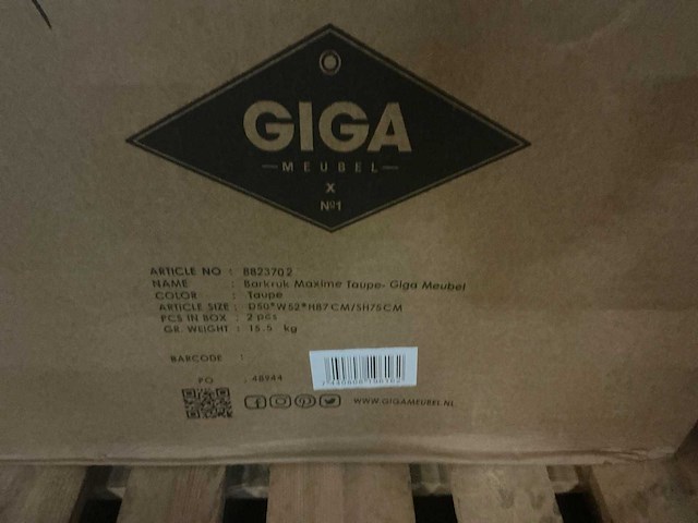 Gigameubel maxime taupe 8823702 barkruk (4x) - afbeelding 6 van  6