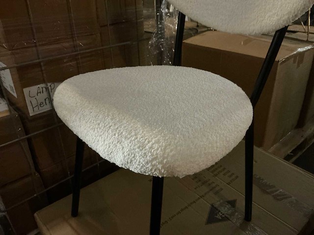 Gigameubel melanie boucle beige 8823843 eetkamerstoel (4x) - afbeelding 8 van  8