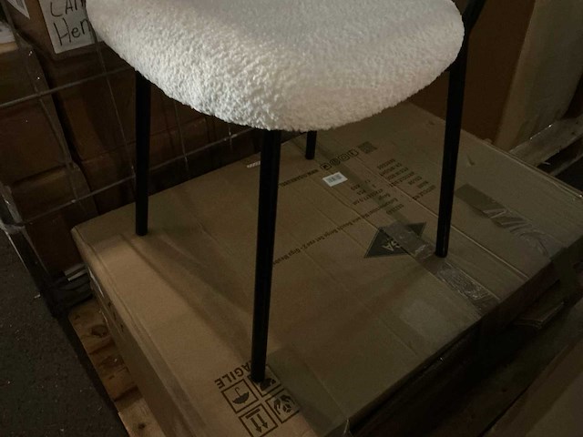 Gigameubel melanie boucle beige 8823843 eetkamerstoel (6x) - afbeelding 4 van  8