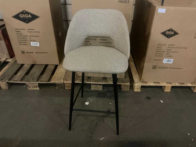 Gigameubel nissa taupe 8823669 barkruk (4x) - afbeelding 1 van  3