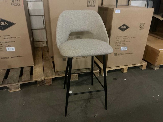 Gigameubel nissa taupe 8823669 barkruk (4x) - afbeelding 2 van  3