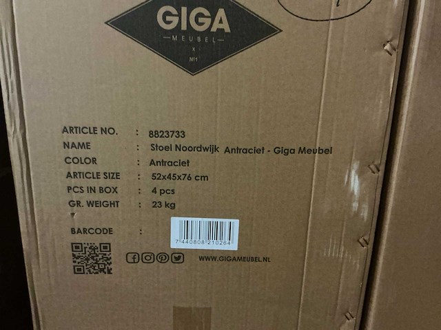 Gigameubel noordwijk 8823733 eetkamerstoel (4x) - afbeelding 5 van  5