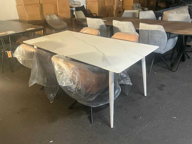 Gigameubel senne ceramic taupe 8824118 eetkamertafel 180cm - afbeelding 1 van  6