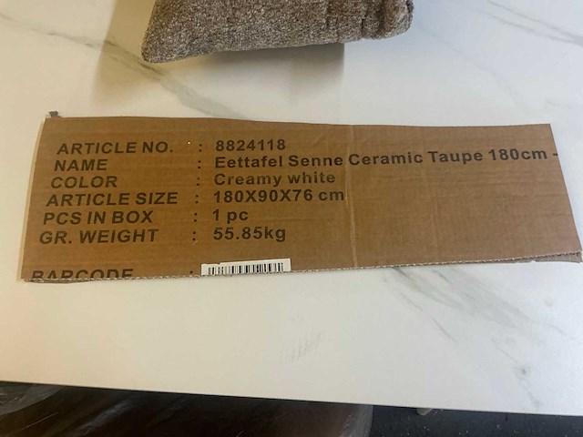 Gigameubel senne ceramic taupe 8824118 eetkamertafel 180cm - afbeelding 6 van  6