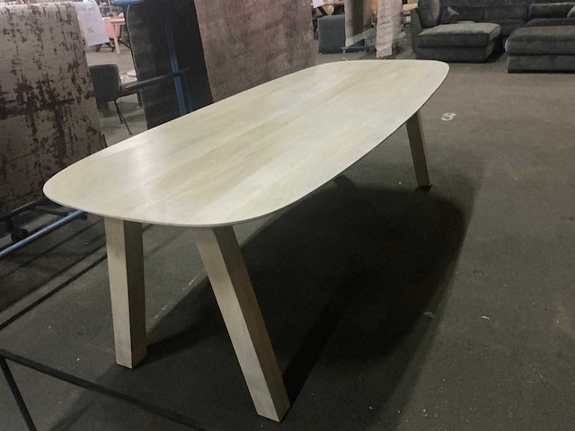Gigameubel sensi eetkamertafel zwart natural bleached deens ovaal 240cm - afbeelding 4 van  5
